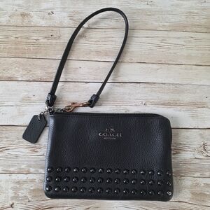 Coach Black Wristlet with Studs